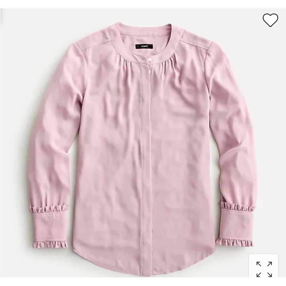 J CREW Drapey band-collar shirt with ruffle cuffs AU278